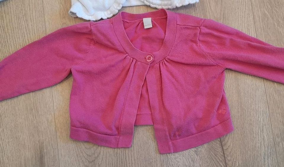 Baby Weste Bolero weiß pink 86/92 92/98 in Traitsching