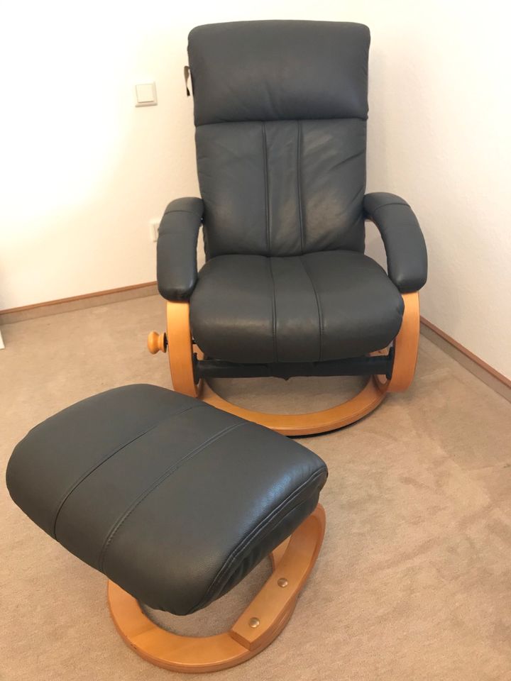 Ledersessel Relaxsessel Sessel Relax verstellbar mit Fußablage in Kehl