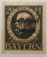 Bayern - König Ludwig III. mit Aufdruck "Volksstaat Bayern" Baden-Württemberg - Lauda-Königshofen Vorschau