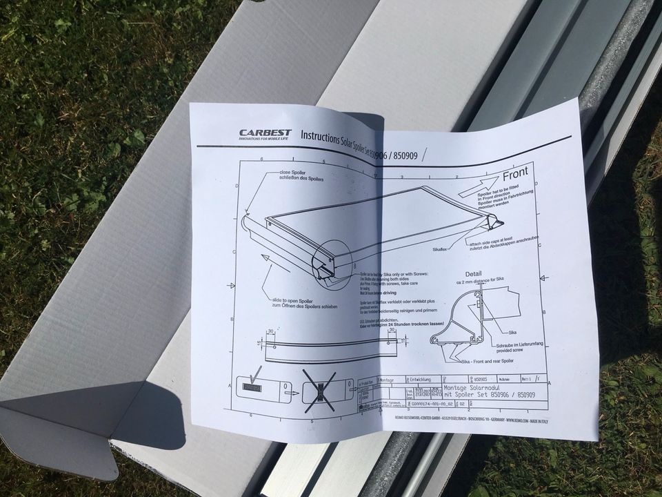 Carbest Solar-Panel Montagespoiler Set / Breite bis 550mm schwarz in Krefeld