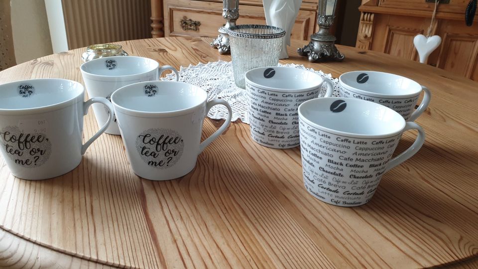 Krasilnikoff Henkelbecher weiß happy mug Becher NEU Stück 6,00 in Ganderkesee