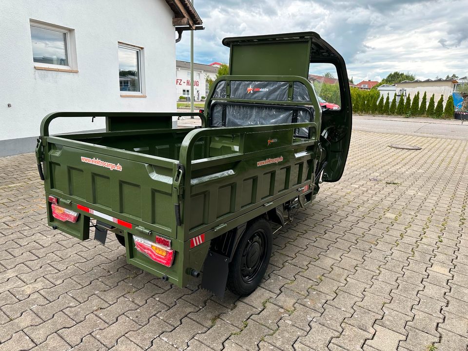 AMR 350 Mit Dach Piaggio Ape und Cargo Runner Ähnlich Elektrisches Lastendreirad Elektro Dreirad Mofa Kipper Pritsche TUK TUK Cargo Transporter - www.ELEKTROCARGO.de - 390€ THG-Prämie in Hiltenfingen