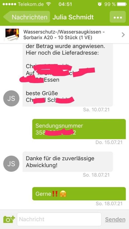 20 Stück (1 VE) Wasserschutz-/Wassersaugkissen - Sorbarix A20 - in Bretzfeld