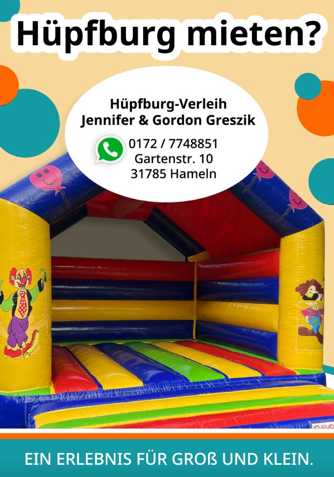Hüpfburg mieten für Geburtstag, Party, Hochzeit, Zirkus XL,Hameln in Hameln
