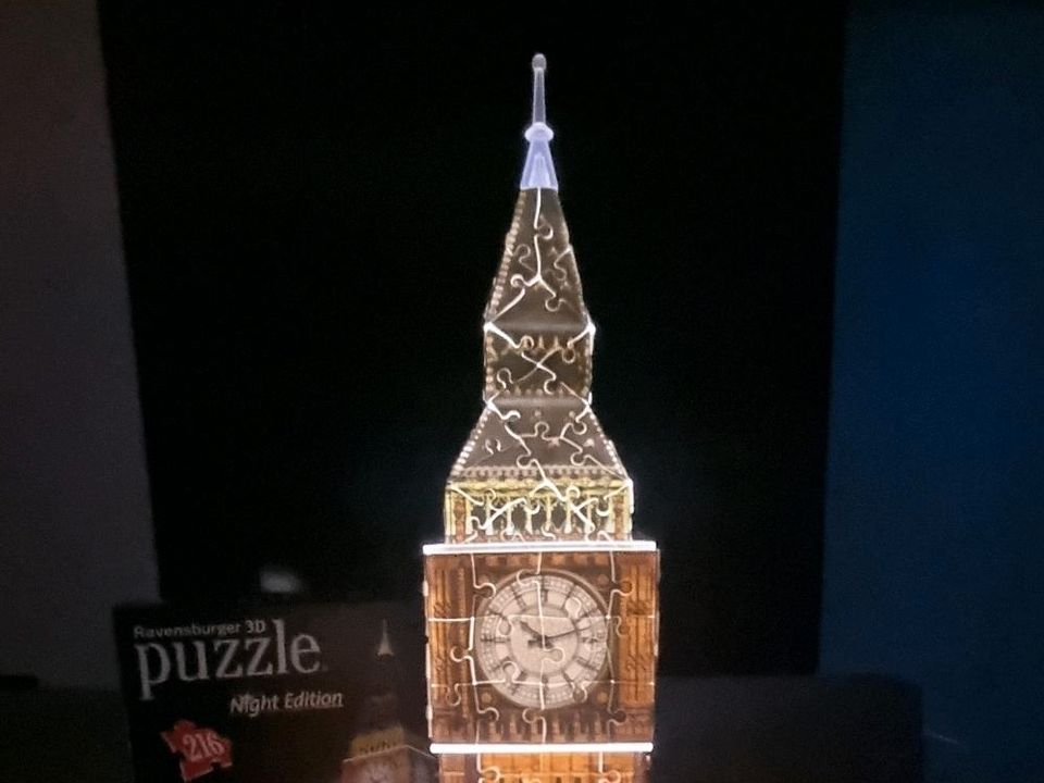 Ravensburger 3D Puzzle, Night Edition, Big Ben in Dollnstein