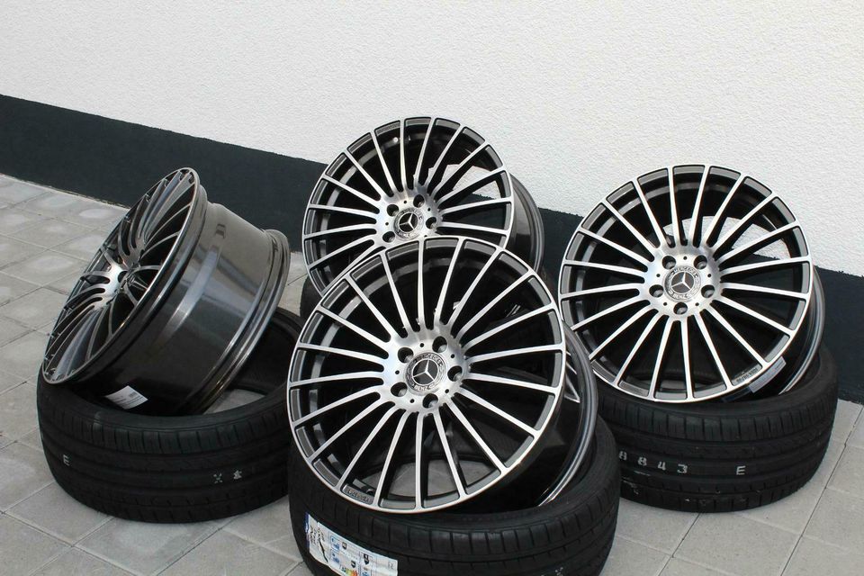 18 Zoll Felgen Mercedes 5x112 A B C CLA E Klasse A45 C63 AMG AX5* in Dillingen (Donau)