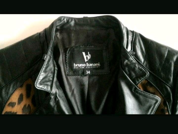 Vintage Bruno Banani Lederjacke Bikerstyle  mit trendy  Leo Print in Quickborn