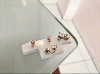 Ohrstecker-Set mono gold silber Zirkonia Steinchen Stecker weiß Baden-Württemberg - Schwieberdingen Vorschau