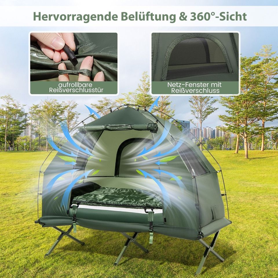 Campingzelt Feldbett Luftmatratze Vorzelt Kuppelzelt Zelt in Weilburg