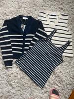 Zara Streifen blau Creme weiß M Set Strickjacke -Top H&M Brandenburg - Zeuthen Vorschau