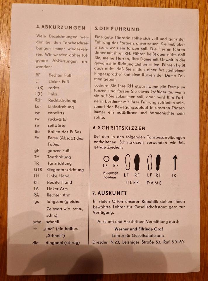 Tanzen möchte ich - Tanzanleitung (1958) Elfriede und Werner Graf in Kesselsdorf