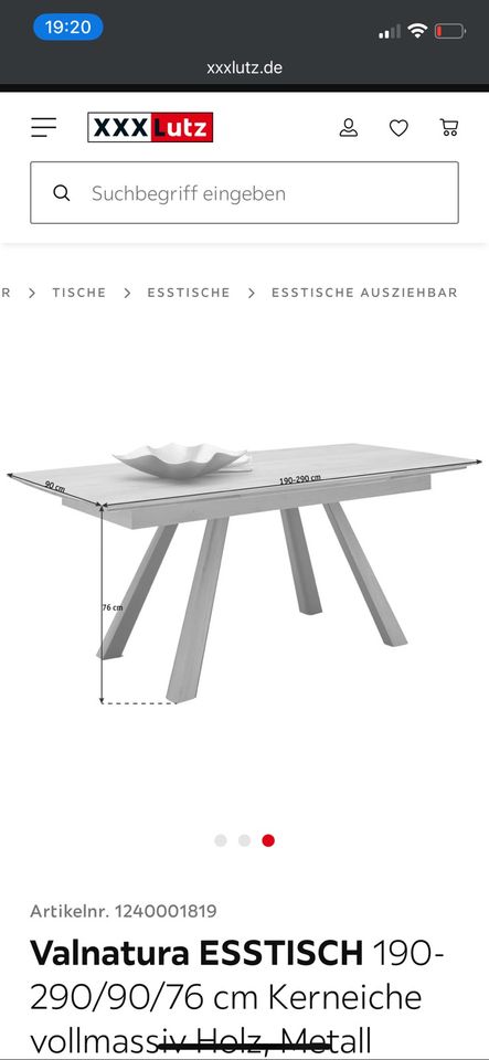 Ausziehbarer Tisch valnatura / Hartmann (neu: 2500€) in Freiberg am Neckar
