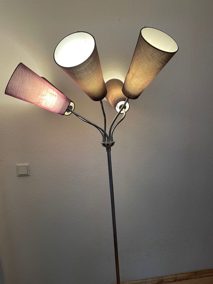 Lampe, Stehlampe, Stehleuchte, KARE Design, grau, Chrom in Bonn