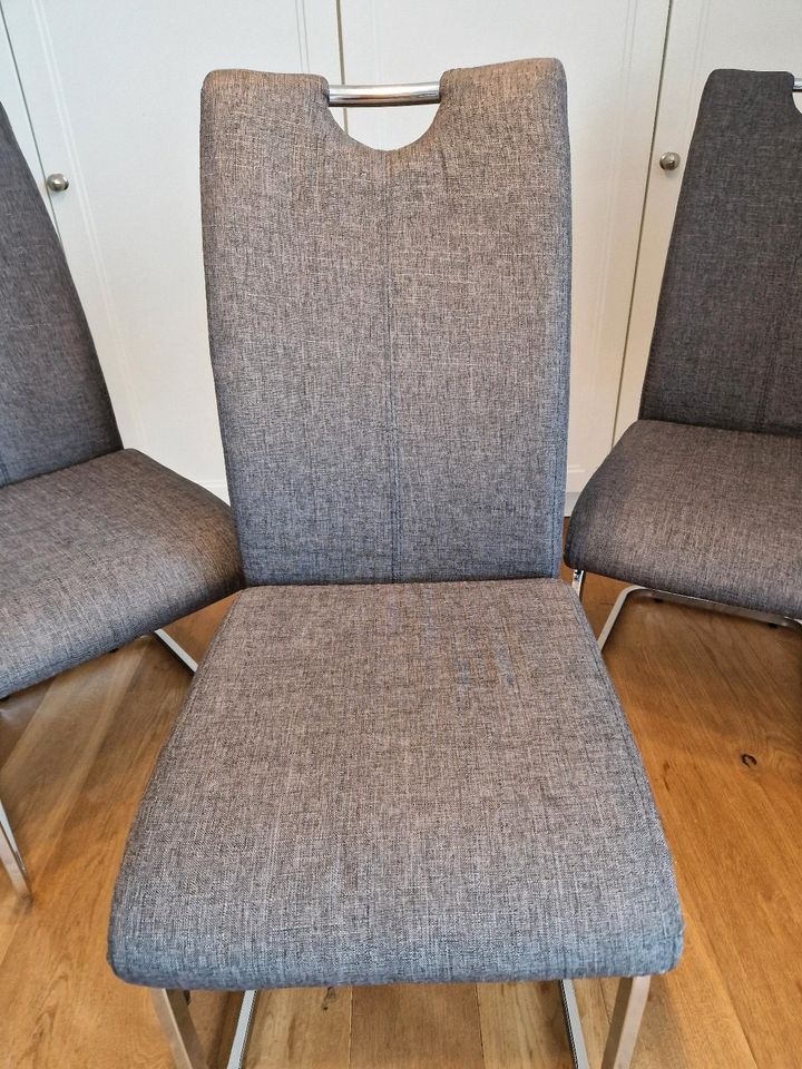 Freischwinger Stühle Stoff grau (3 Stück) in Pulheim