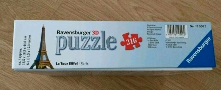 Ravensburger 3D Puzzle La Tour Eiffel Paris Eiffelturm Neuwertig in Minden