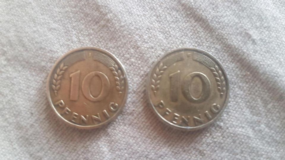 2x  10 Pfennig aus 1949(Bank deutscher Länder) in Leipzig