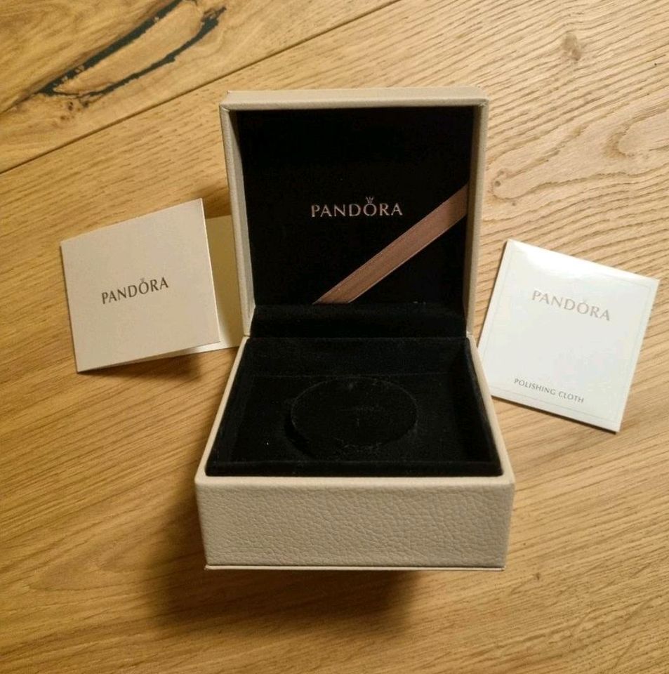 Pandora Schmuckbox Beige mit Karte & Poliertuch in Montabaur