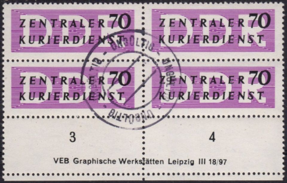 DDR - Dienstmarken B: MiNr. 9 X II DV, 01.10.1956, "Verwaltungspo in Brandenburg an der Havel