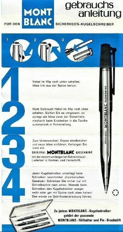 Orig. Montblanc c. 1970 No. 181 Kugelschreiber poliert Zertifikat neuw. Geschenkset Stift Pen Wunschgravur Sammler Top Versand Händler DHL Echt in Igel