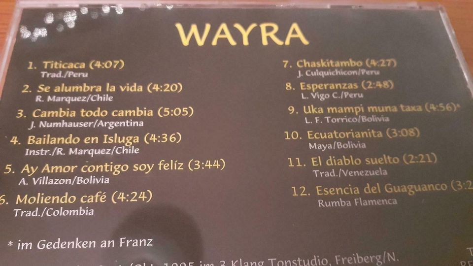 Wayra Vol. 2 Panflöte instrumental neuwertig in Nürtingen