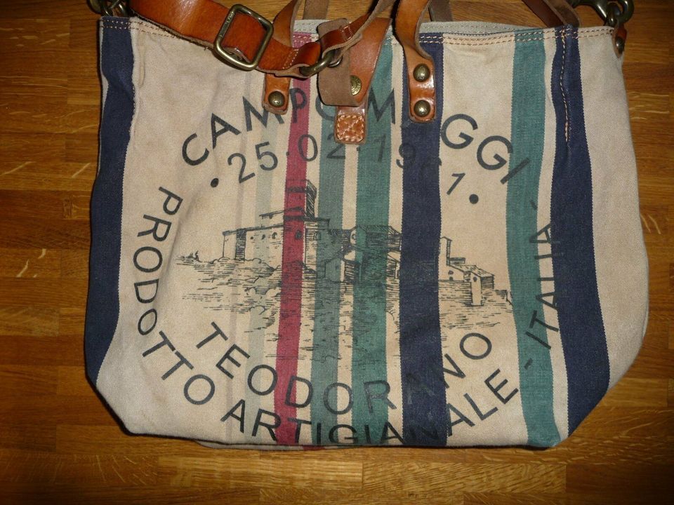 CAMPOMAGGI Tasche Canvas Leder Shopper Messenger Bag Italy in München