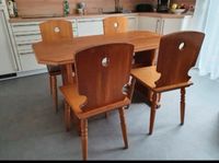 Tischgruppe Echtholz mit 4 Stühlen Tischlerarbeit Sachsen - Plauen Vorschau