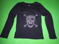 Halloween schwarz Glitzer Langarmshirt Shirt Gr 128 H&M Skull Bayern - Jesenwang Vorschau