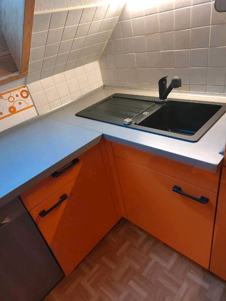 Küche Küchenzeile Eckküche L orange in Radeburg