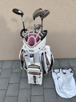 BIG MAX Cartbag Golfbag Aqua Style 4 weiß/pink mit 6 Golfschläger Thüringen - Weimar Vorschau