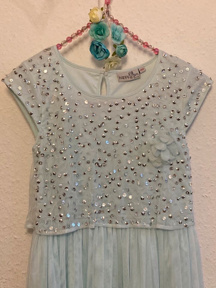 Kleid mit Haarschmuck Kommunion Hochzeit Gr. 152 in Friedrichshafen