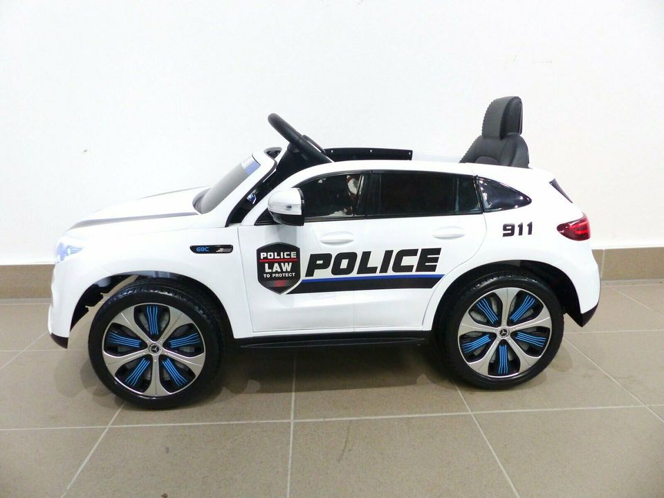 Kinder Elektroauto Mercedes EQC Polizei 2xMotoren MP3 USB Fernst. in Greven