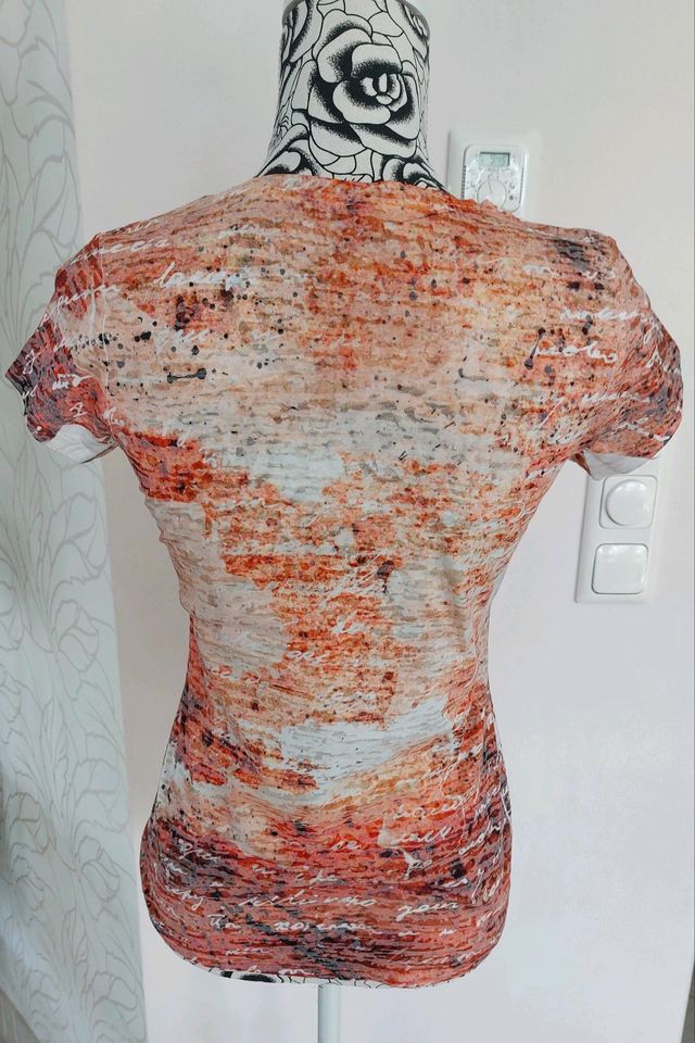 Mädchen T-Shirt Herz Glitzer Gr.164 Orange-braun Töne in Northeim