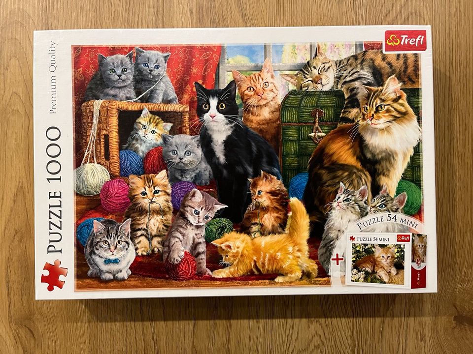 Puzzle 1000 Teile Katzen „Feline Meeting“ Trefl vollständig in Groß-Gerau