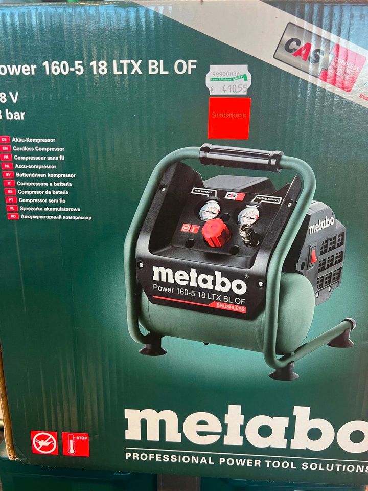 Metabo Akku Kompressor, Power 160-5 18 LTX BL OF