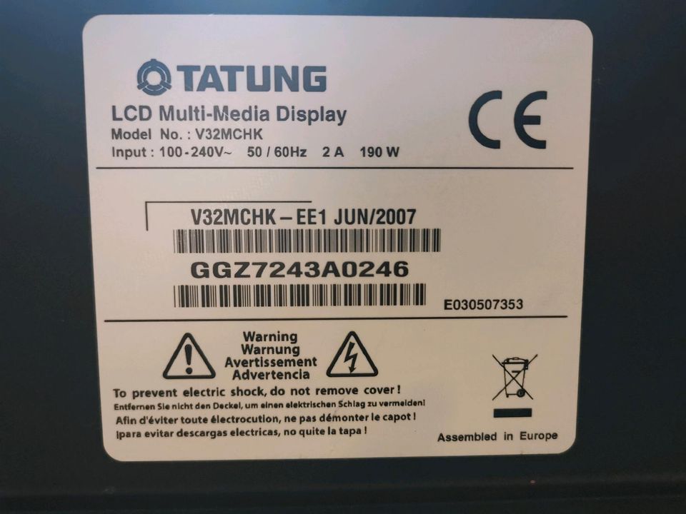 Tatung 32" LCD HD Fernseher mit HDMI und common interface in Braunschweig