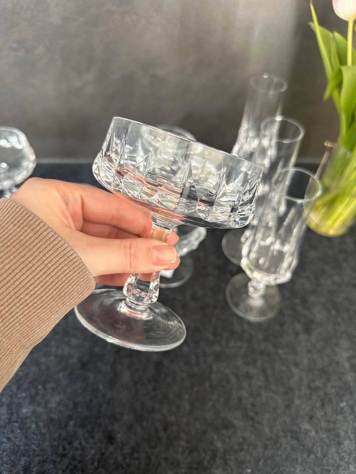 Gläser Kristall Sekt Cocktail Vintage 8 Stück in Dietzenbach