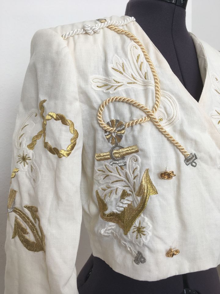 NEU - Uta Raasch extravagante Jacke mit maritimen Motiven, creme in Mietingen