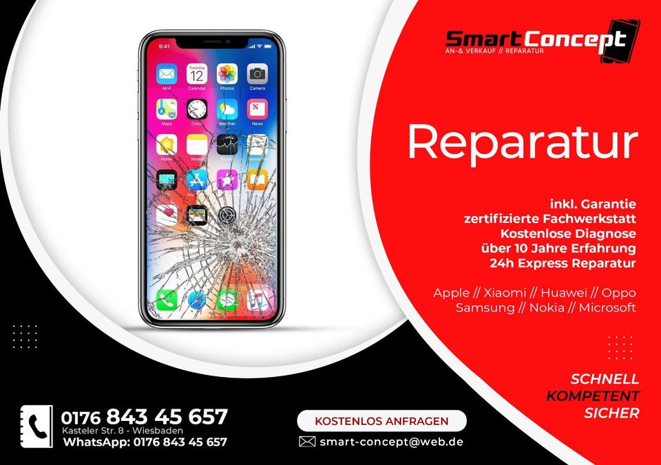 iPhone / Samsung / Huawei / Display / Reparaturen in Wiesbaden