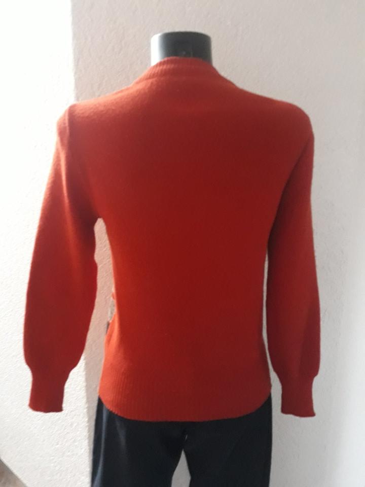70er Jahre Pulli rost-orangefarben m. Streifen Retro/Vintage in Störnstein