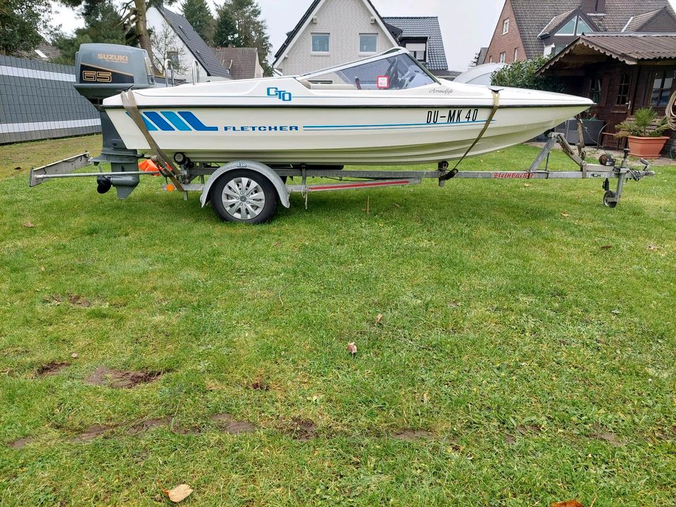 Sportboot Fletcher Arrowflyte mit Suzuki DT65 in Voerde (Niederrhein)