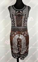 ✨ Ethno Designer Kleid Marc Cain braun schwarz weiß Fransen N4 ❣️ Berlin - Steglitz Vorschau