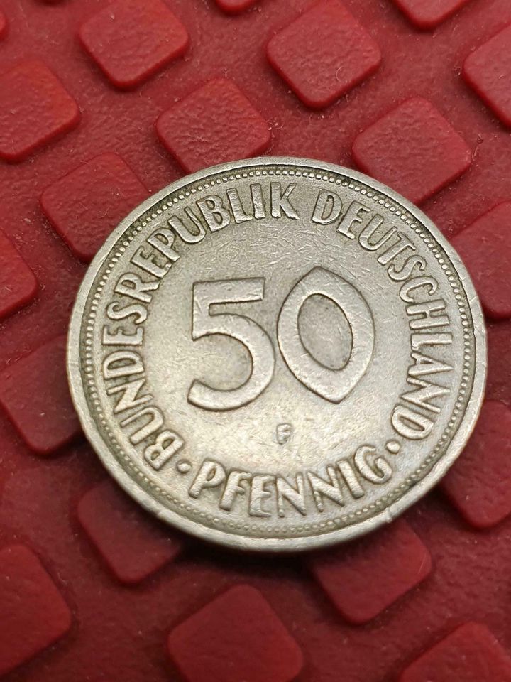 50 Pfennige Münze 1950 Prägestelle F in Dresden