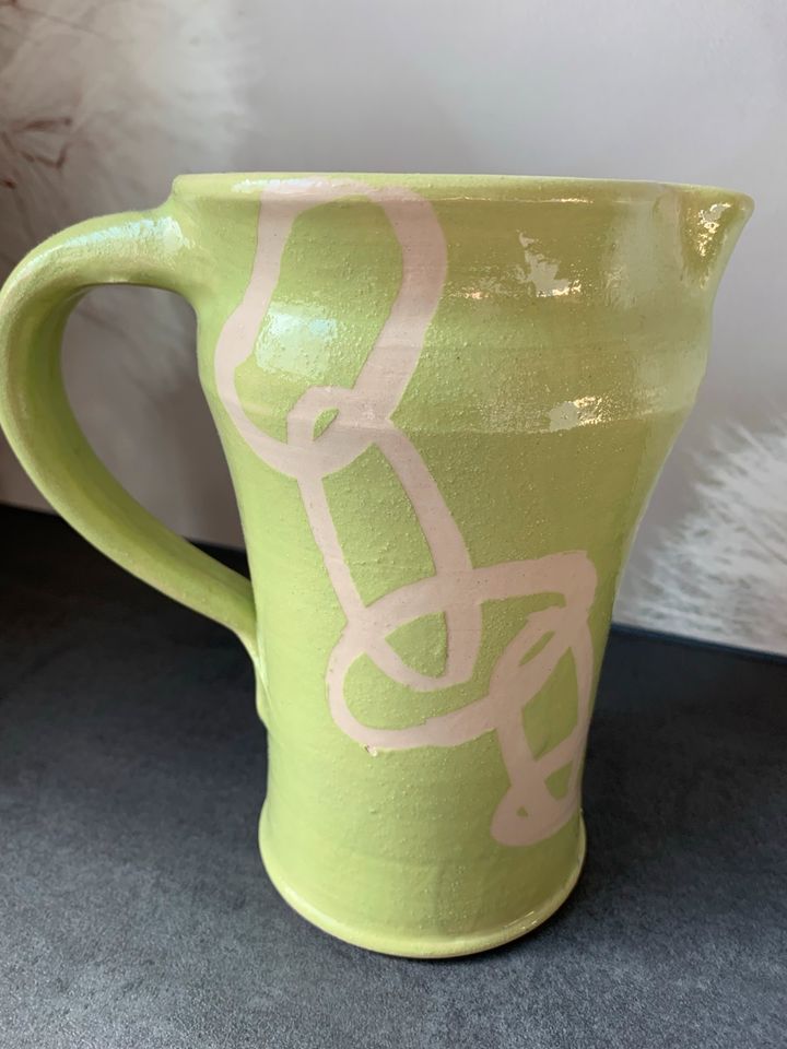 Wunderschöner Deko Krug Vase Keramik grün Handarbeit in Straubing