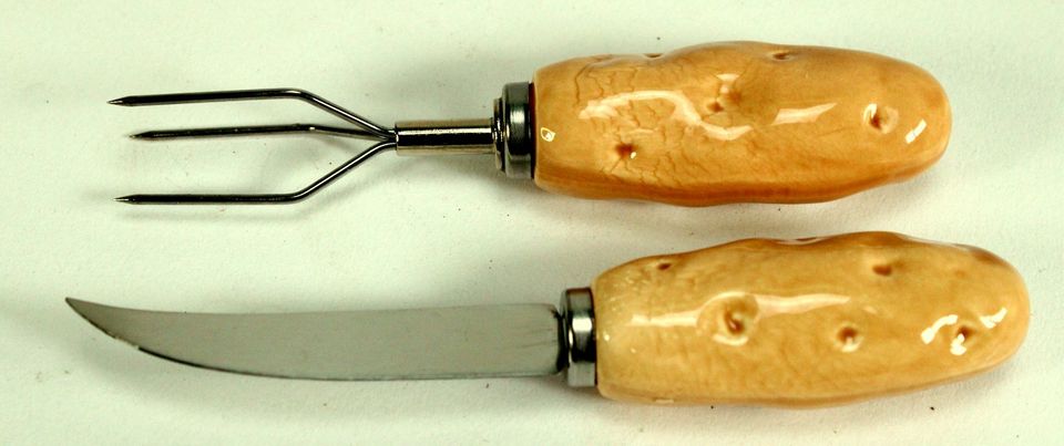 6 Pellkartoffelgabel Messer Pellkartoffel-Set Gabel Schälmesser K in Kammerforst