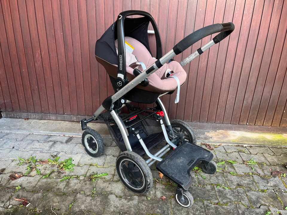 Kinderwagen-Set: Babyschale,Liegeschale,Buggy,Board,Regenschutz,… in Frickenhausen
