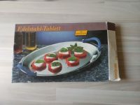 Edelstahl Tablett Servierplatte Silbertablett Buffet mit Griffen Berlin - Köpenick Vorschau