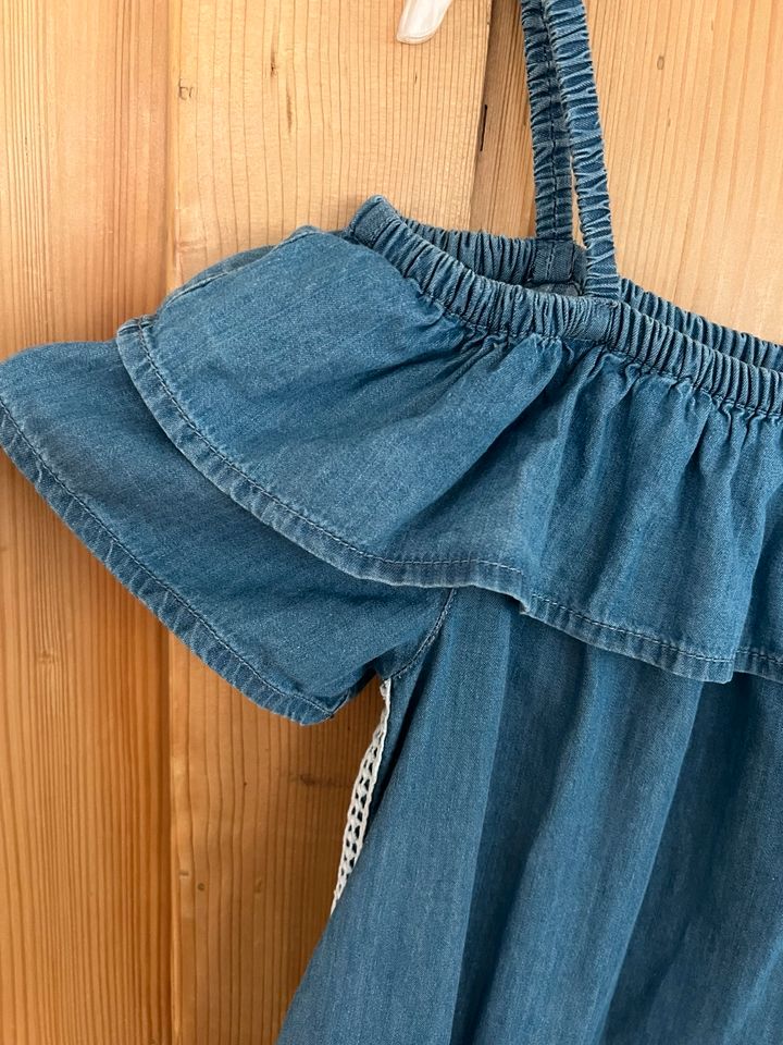 Kleid YIGGA 134 140 Jeans Sommer Mädchen mit Spitze in Neuler