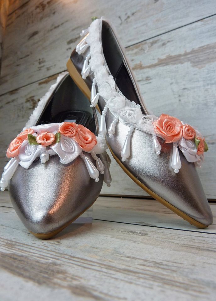 Ballerinas Märchenbraut Vintage Hippie Boho Unikate Metallic 37 in Langenselbold