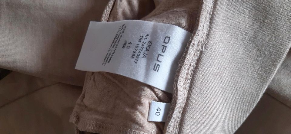 NEU OPUS Hose/Leggins schmales Bein beige Gummizugbund 40/42 in München