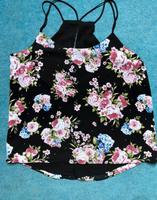 Bluse Top Oberteil Schwarz Rosen Blumen L Sommer Schleswig-Holstein - Bosau Vorschau